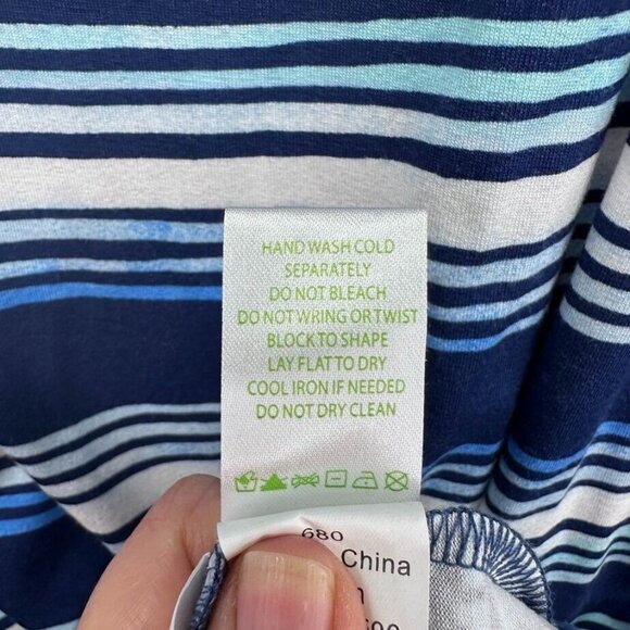 Lilly Pulitzer Womens Small Laurana Blue Stripe Off-The-Shoulder Stretch Dress - Picture 6 of 11